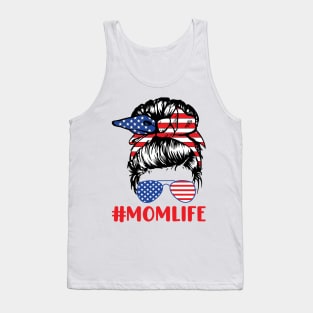 #Momlife; mom life; mom; mother; mommy; momma; mama; mother's day; mother's day gift; gift for mom; gift for mother; mom gift; USA; American; America;  red white blue; American flag; stars and stripes; 4th of July; fourth of July; patriotic; son; daughter Tank Top